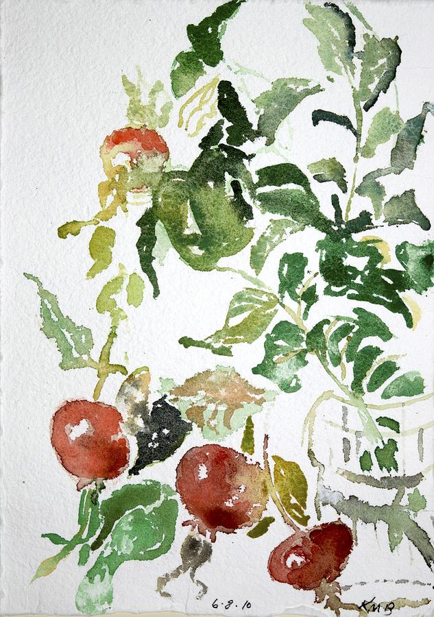 Abstract Vegetables Painting by Kathleen Barnes