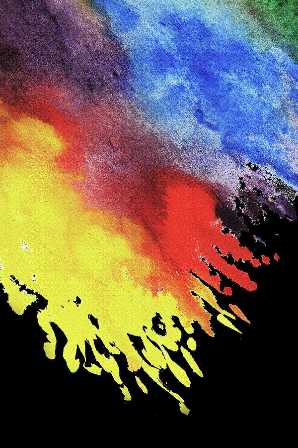 Abstract Volcano Splashes Of Lava Watercolor  Painting by Irina Sztukowski