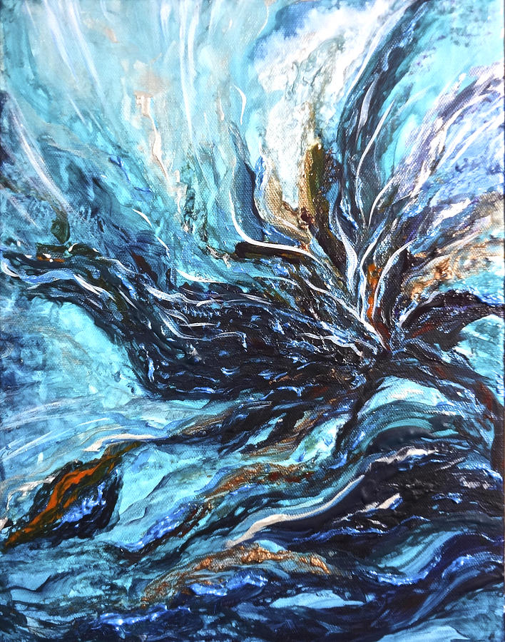 Abstract Water Dragon Painting by Michelle Pier