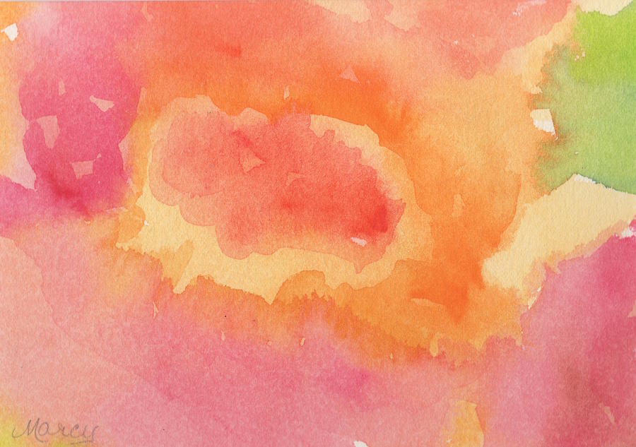 Abstract Watercolor - Creamsicle Painting by Marcy Brennan