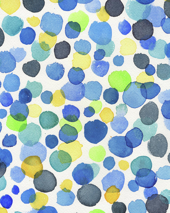 Abstract Watercolor Dots I Painting by Irina Sztukowski