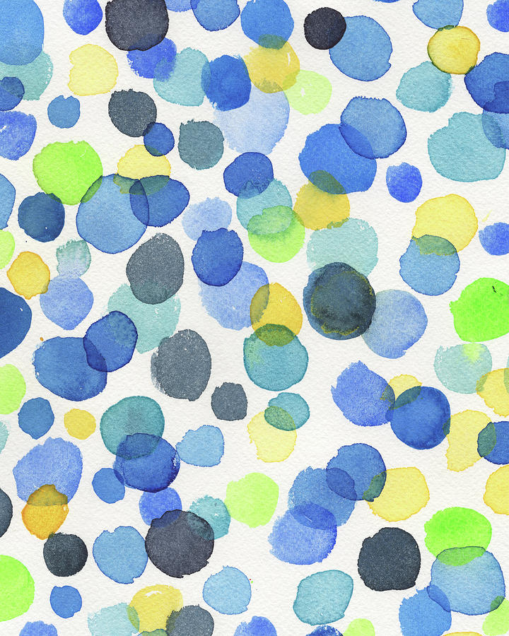 Abstract Painting - Abstract Watercolor Dots II by Irina Sztukowski