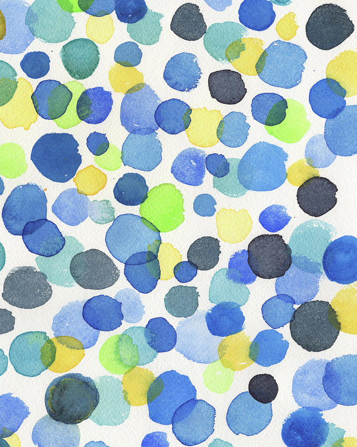 Abstract Painting - Abstract Watercolor Dots III by Irina Sztukowski