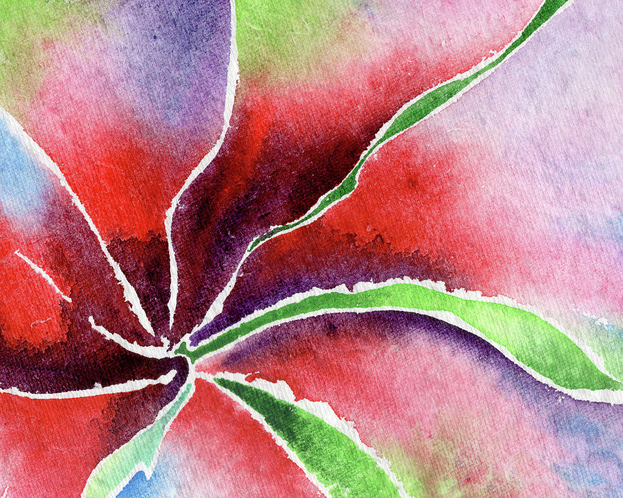 Abstract Watercolor Lily Flower Painting by Irina Sztukowski