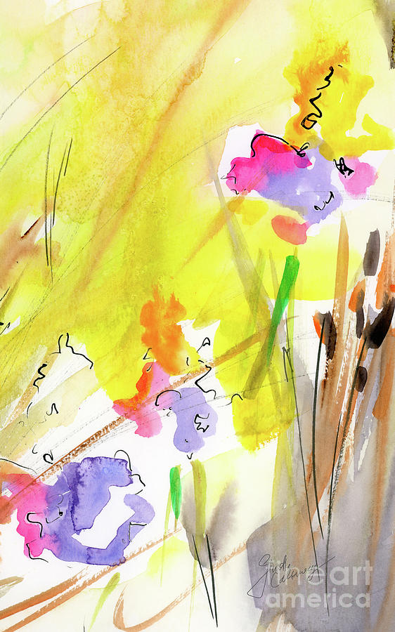 Abstract Watercolor Summer Splender Painting by Ginette Callaway