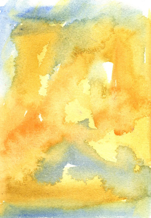 Abstract Watercolor - Sunburst Painting by Marcy Brennan