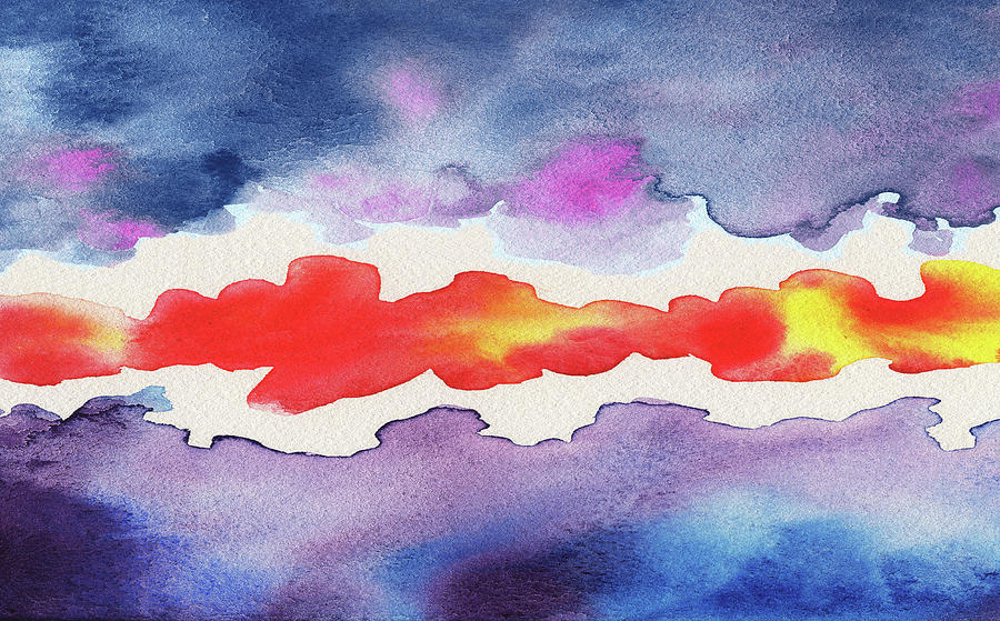 Abstract Watercolor Sunset Painting by Irina Sztukowski
