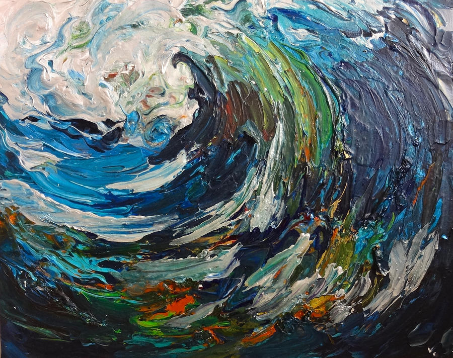 Abstract Wild Wave  Painting by Michelle Pier
