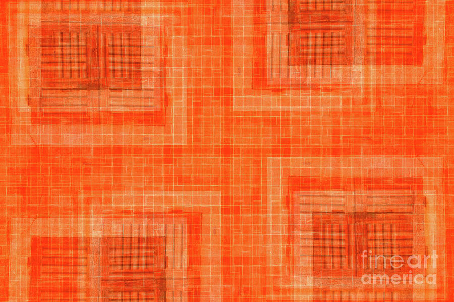 Abstract Photograph - Abstract window on orange wall by Silvia Ganora