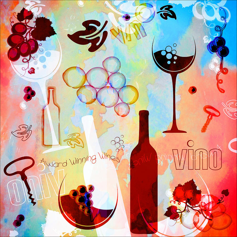 Abstract Wine Art Digital Art by Serena King