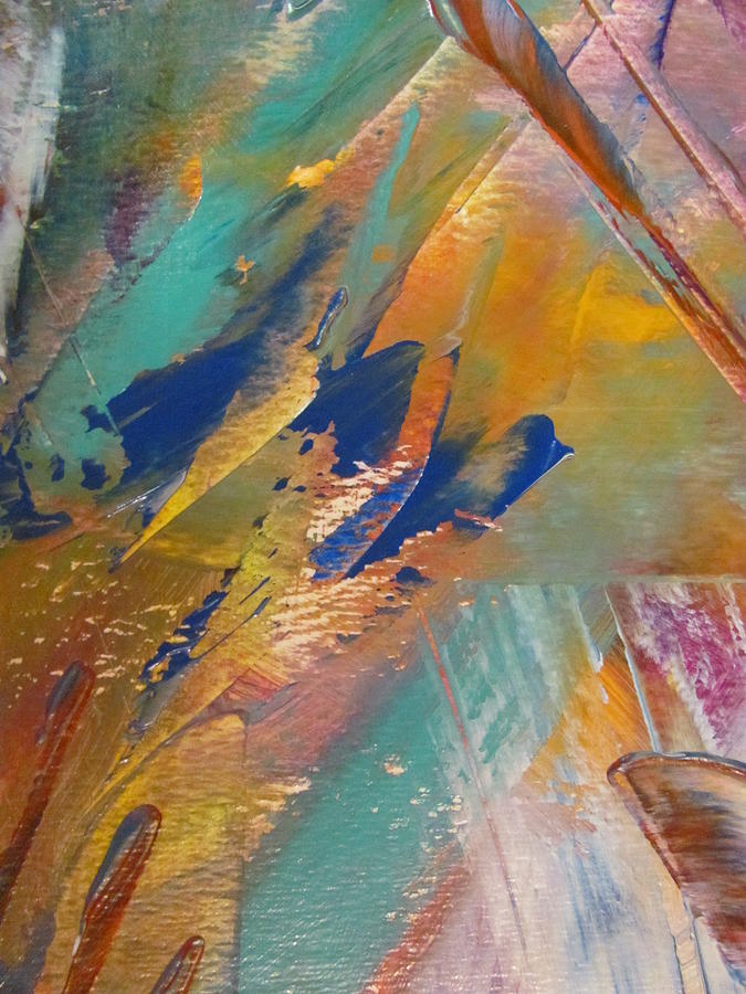 Abstract with gold - close up 2 Painting by Anita Burgermeister