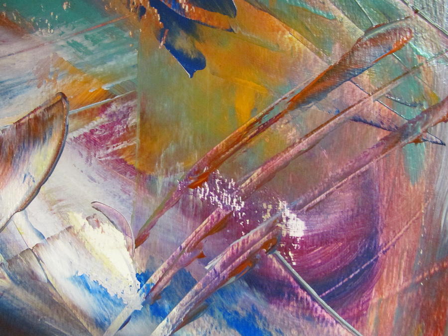 Abstract with gold - close up 3 Painting by Anita Burgermeister