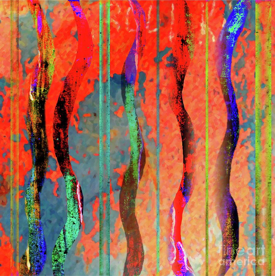 Abstract with Lines and Waves Digital Art by Desiree Paquette