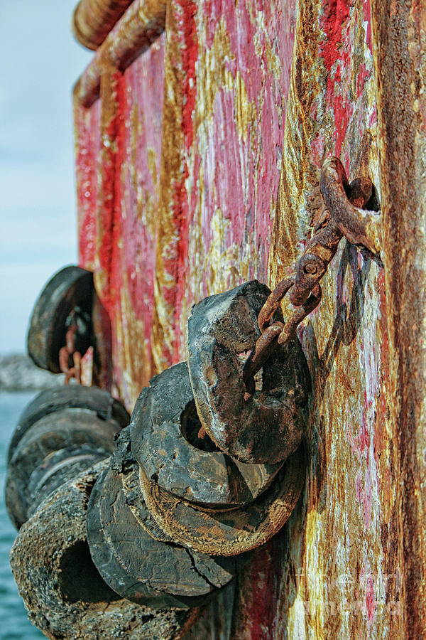 Abstract with rusty chain Photograph by Patricia Hofmeester