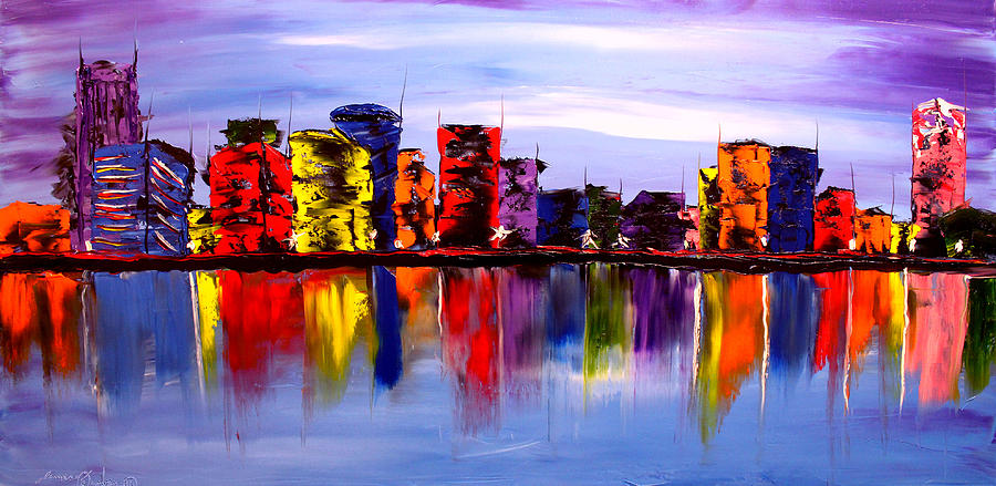 Abstract World Of Portland #3 Painting by James Dunbar