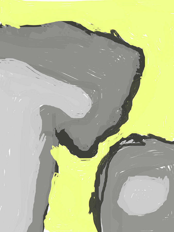 Abstract Yellow And Grey Digital Art