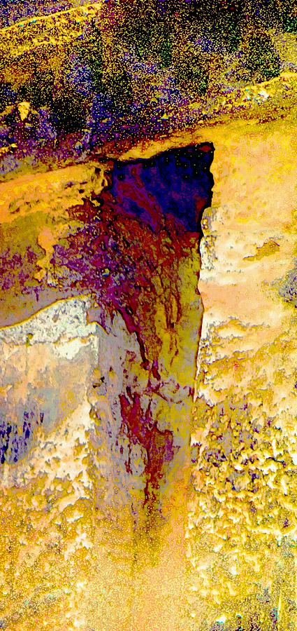 Abstract Yellow Purple Complementary Colors Textured Wall 2a Photograph by Sue Jacobi