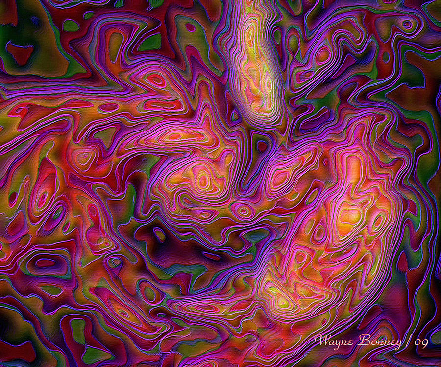 Purple Digital Art - Abstract029138Painting by Wayne Bonney