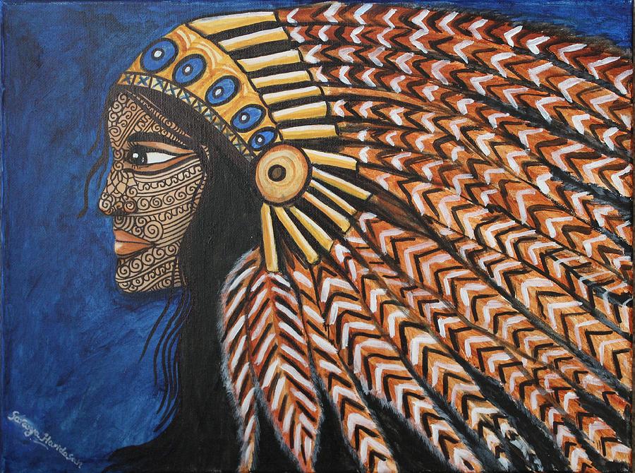 American indian  Painting by Saranya Haridasan