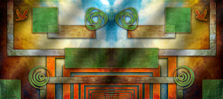 Abstract Digital Art - Abstraction 2 Mirrored by Chuck Staley