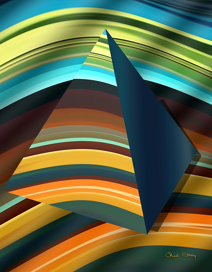 Abstraction 6 3 D Pyramid Digital Art by Chuck Staley