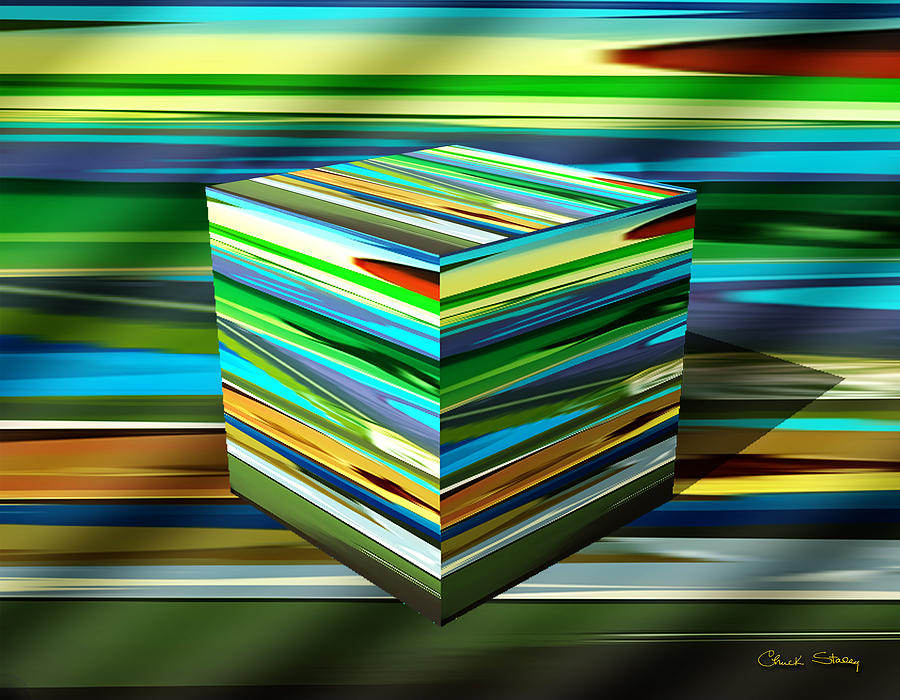 Abstraction 7 Cube Digital Art by Chuck Staley
