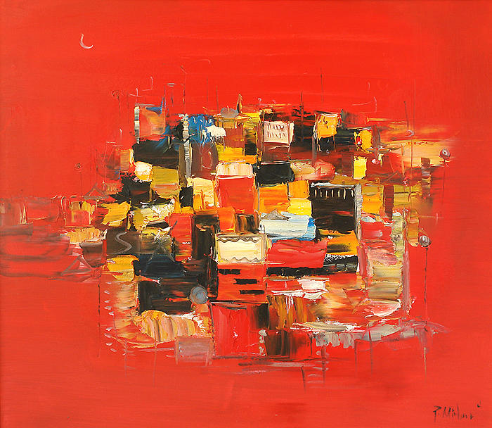 Abstraction In Red Painting by Pavel Mitkov Fine Art America
