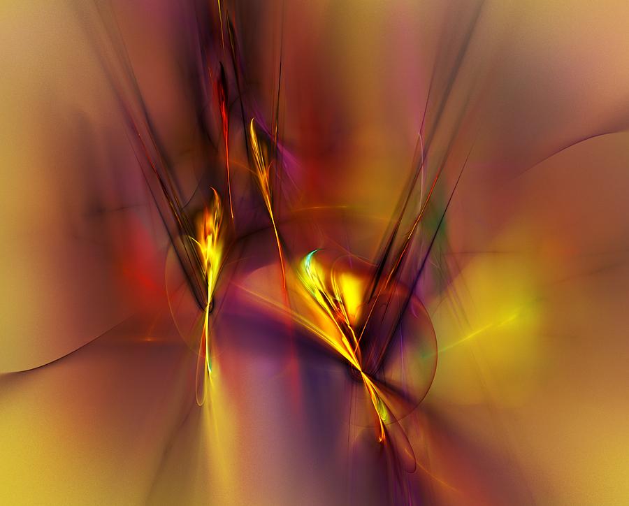 Abstracts Gold and Red 060512 Digital Art by David Lane