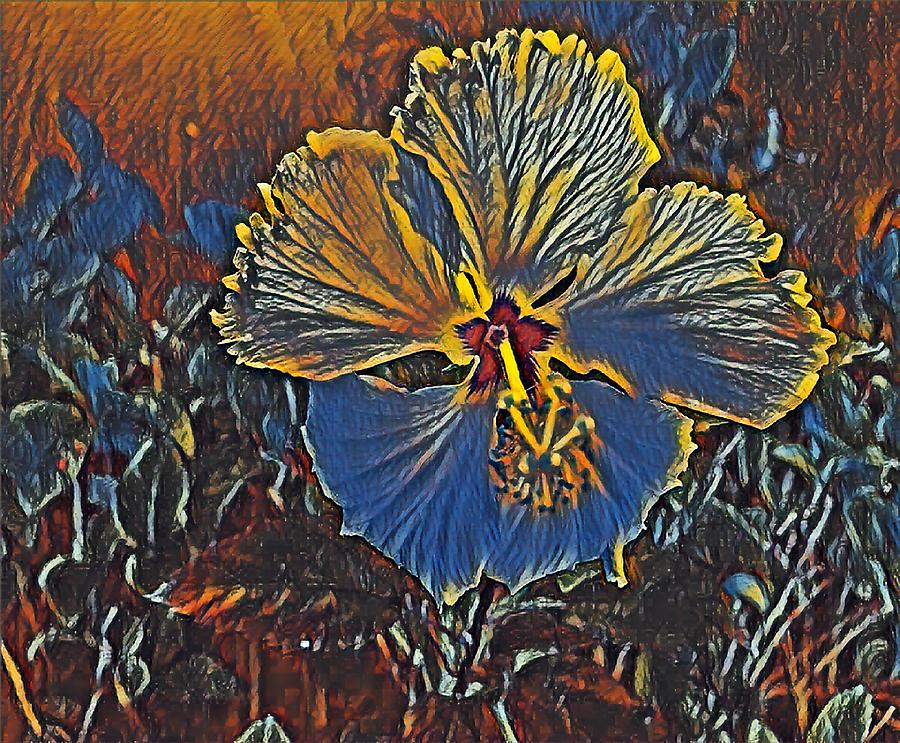 Abtract Hibiscus Mixed Media by Mark J Dunn