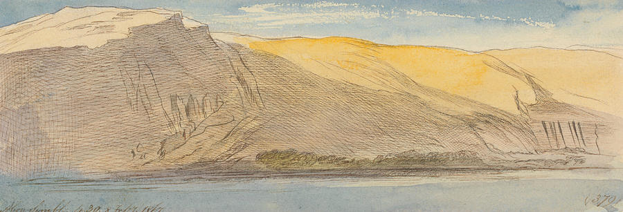Abu Simbel, Four-Thirty pm, 8 February 1867 Drawing by Edward Lear
