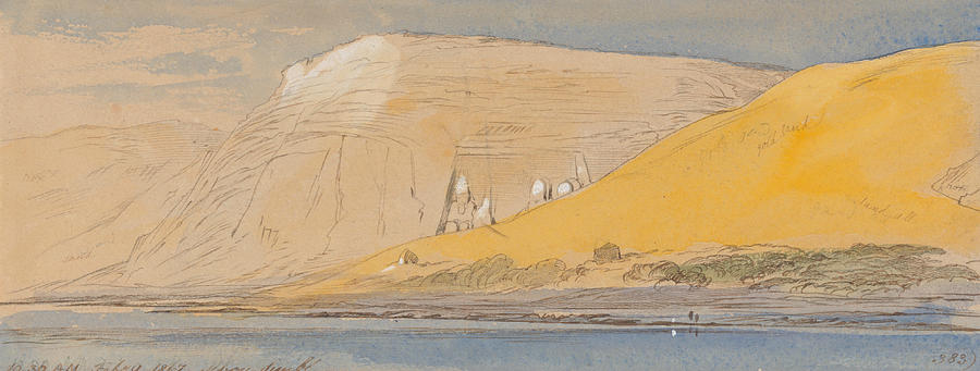 Abu Simbel, Ten-Thirty am, 9 February 1867 Drawing by Edward Lear