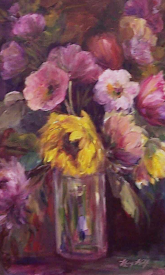 Abundance- Floral Painting Painting by Mary Wolf
