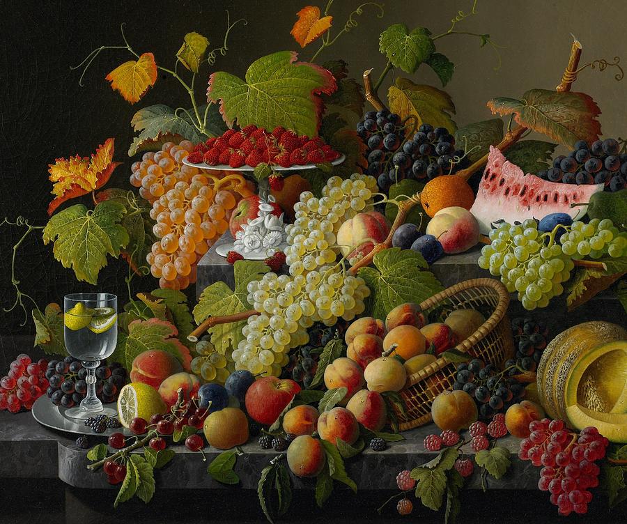 Still Life Painting - Abundant Fruit by Severin Roesen