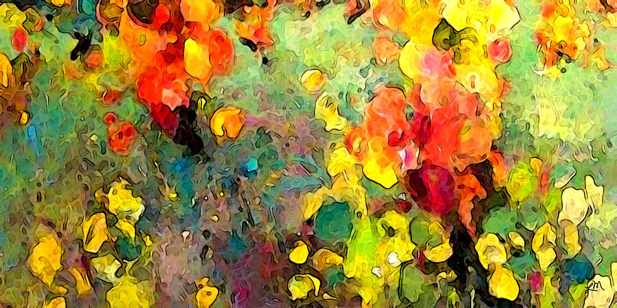 Abstract Digital Art - Abstract Flowers Charm by Linda Mears