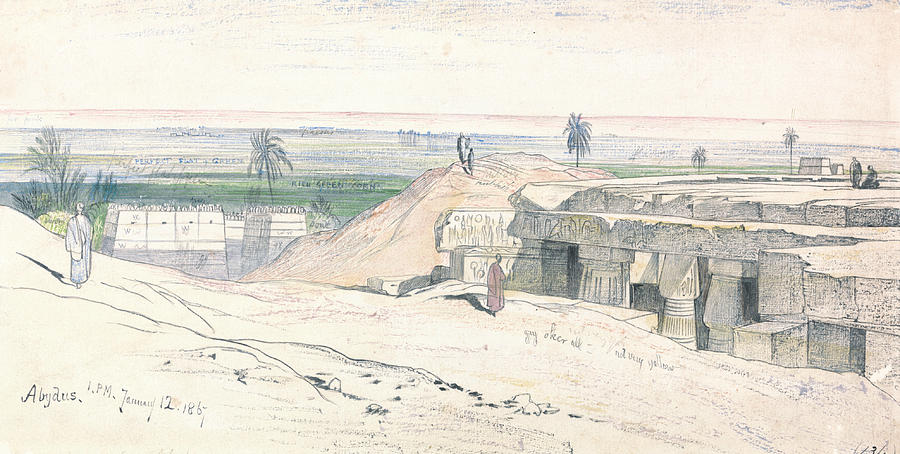 Abydos, 1 pm, 12 January 1867 Drawing by Edward Lear