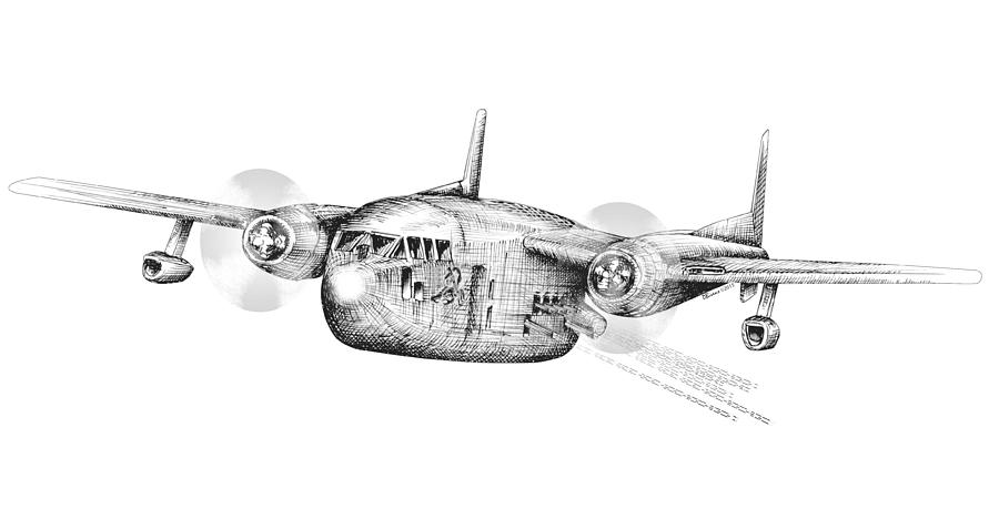 Ac-119k Drawing by Dennis Bivens
