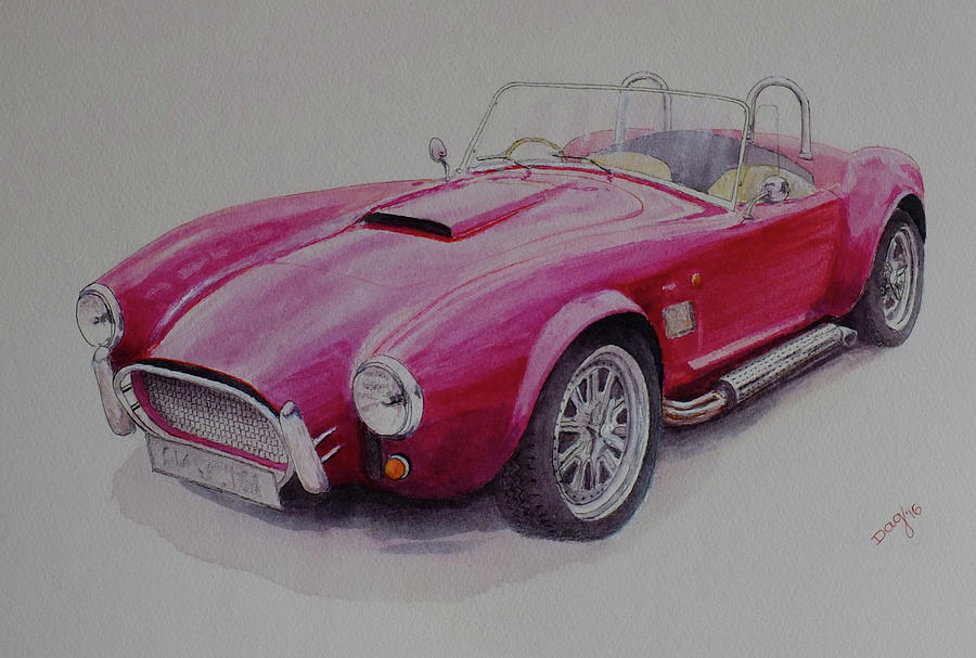 Sports Car Painting - AC Cobra_Red by David Godbolt