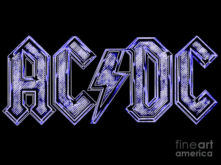 Ac Dc Neon Blue Painting By Richard John Holden Ra