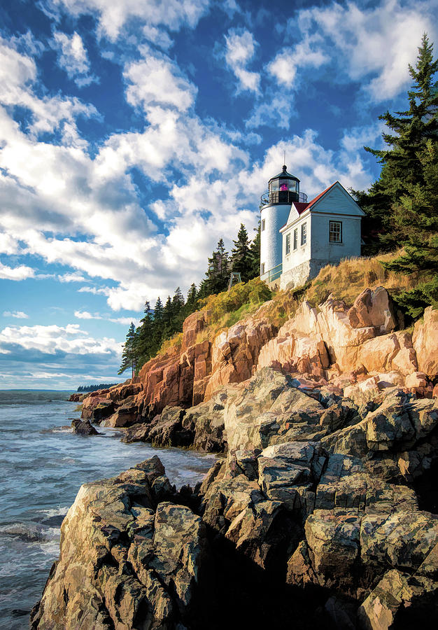 Acadia Bass Harbor Lighthouse Painting by Christopher Arndt