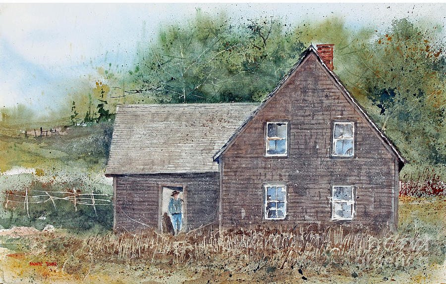 Acadia House Painting by Monte Toon