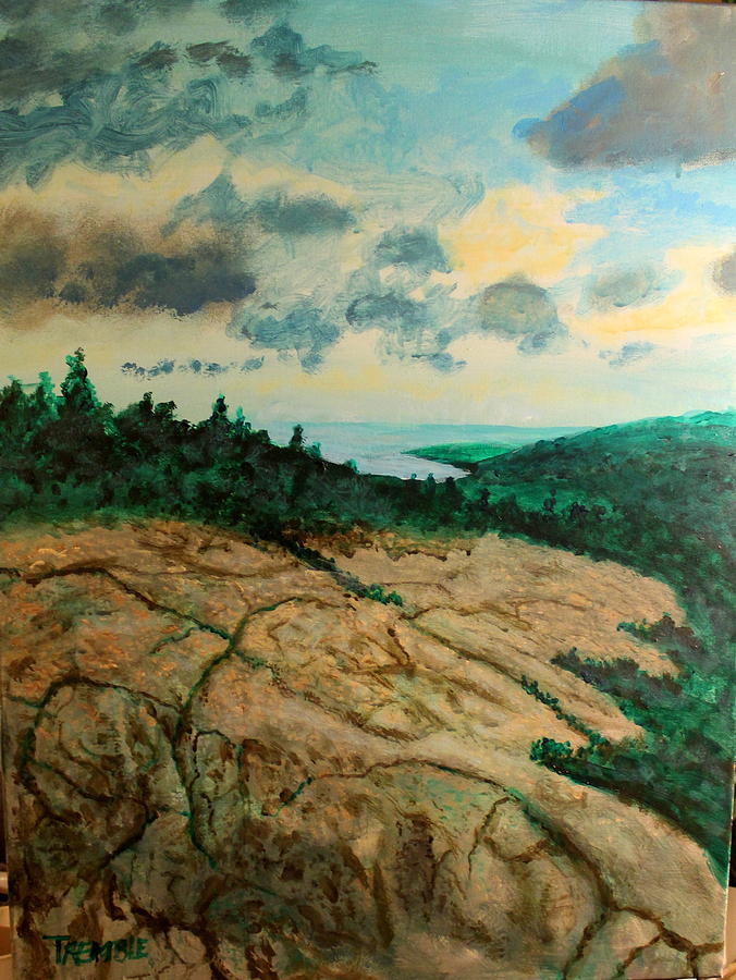 Landscape Painting - Acadia National Park Bubble Mountain by William Tremble