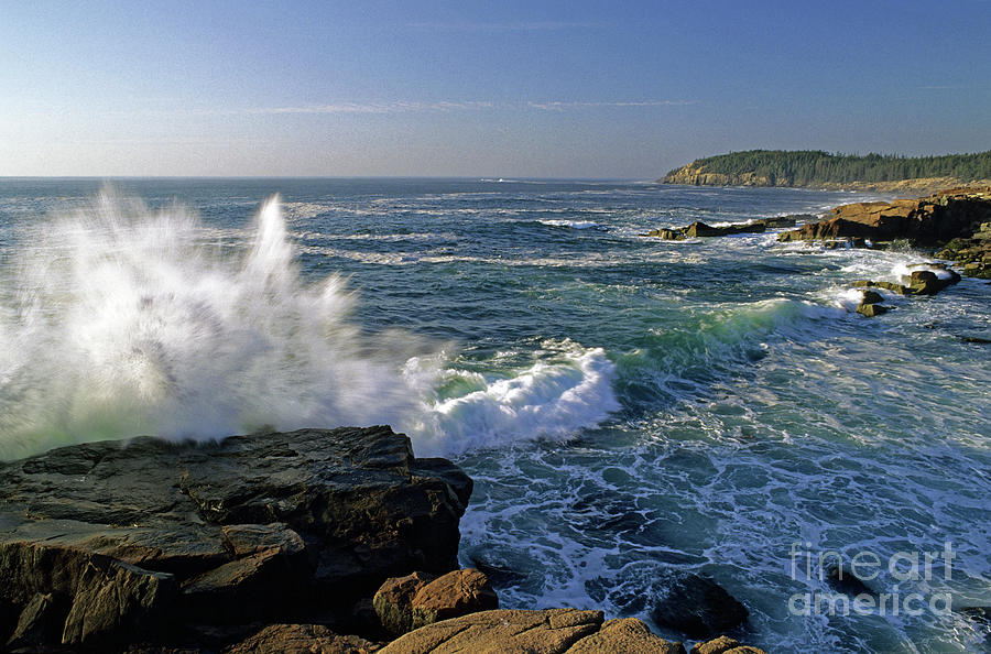 Crashing wave, Acadia National Park, Maine, USA Photograph by Kevin Shields
