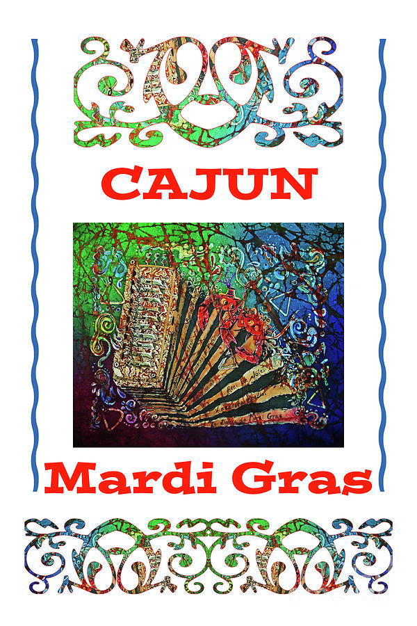 Accordian Cajun Mardi Gras 1 Mixed Media by Sue Duda