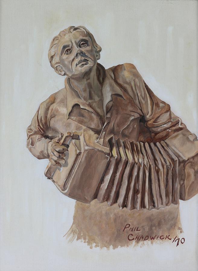 Accordion Player Painting by Phil Chadwick