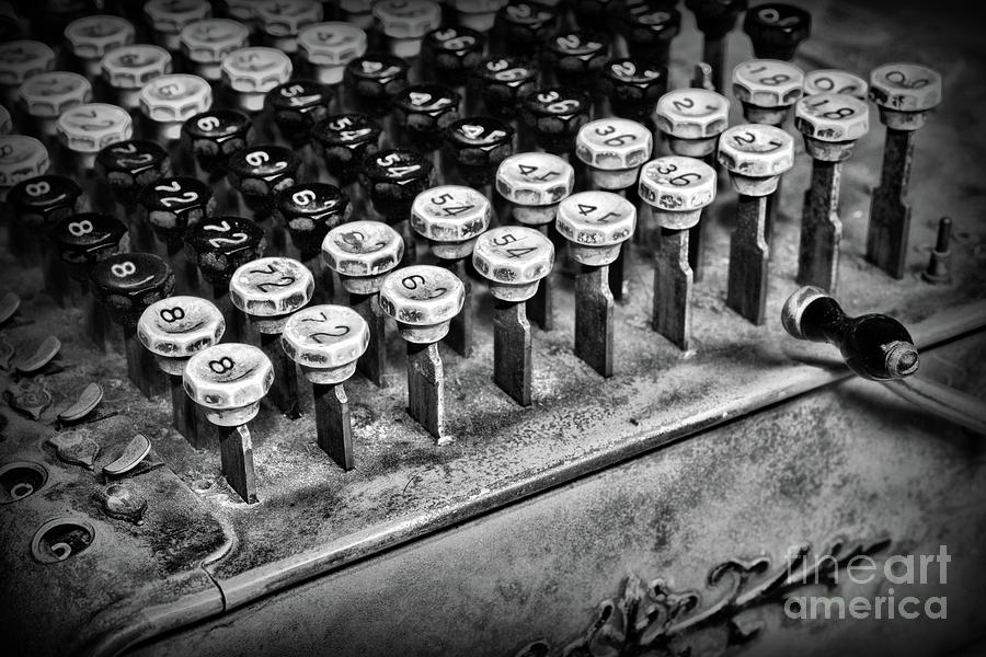 Accountant - The Adding Machine in black and white Photograph by Paul Ward