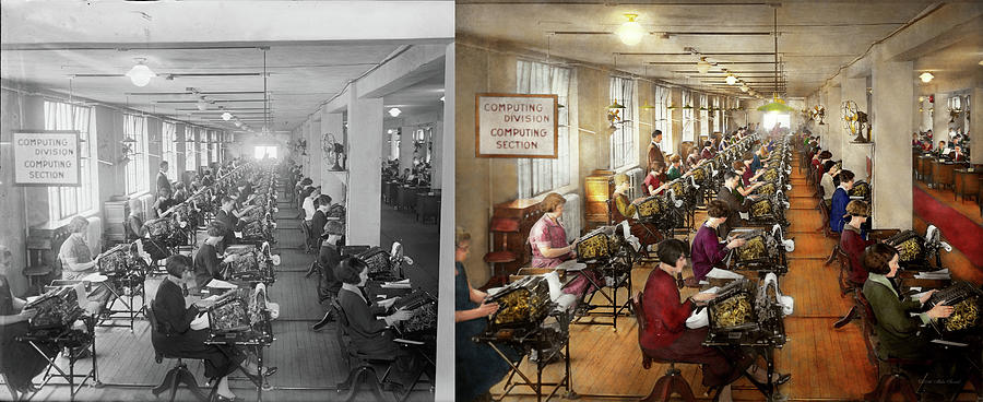 Accountant - The enumeration division 1924 - Side by Side Photograph by Mike Savad