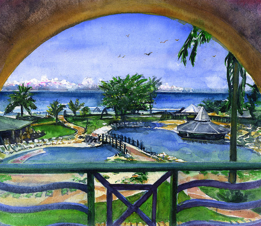 Accra Beach Hotel Barbados Painting by John D Benson