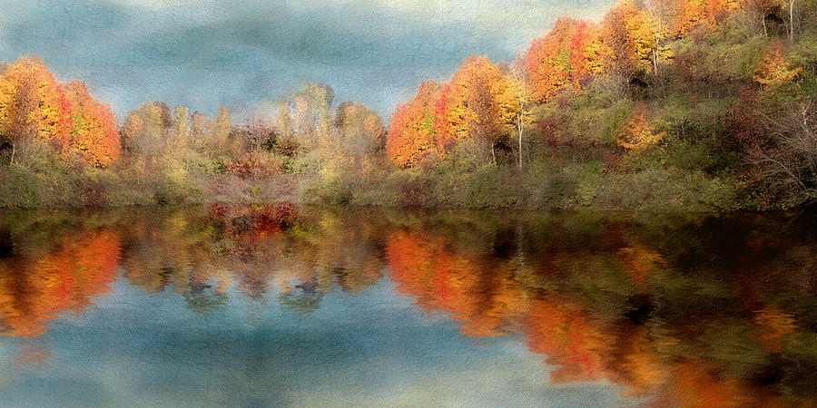 Accross the Lake in Autumn Photograph by Tom Mc Nemar