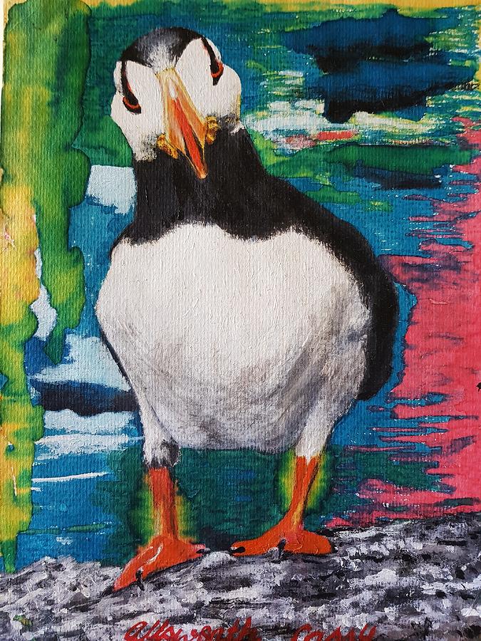 Ace   Puffin Huff Painting by Cassy Allsworth