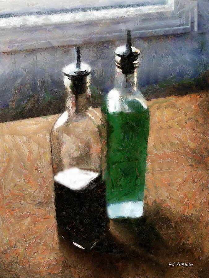 Bottle Painting - Aceto e Olio by RC DeWinter